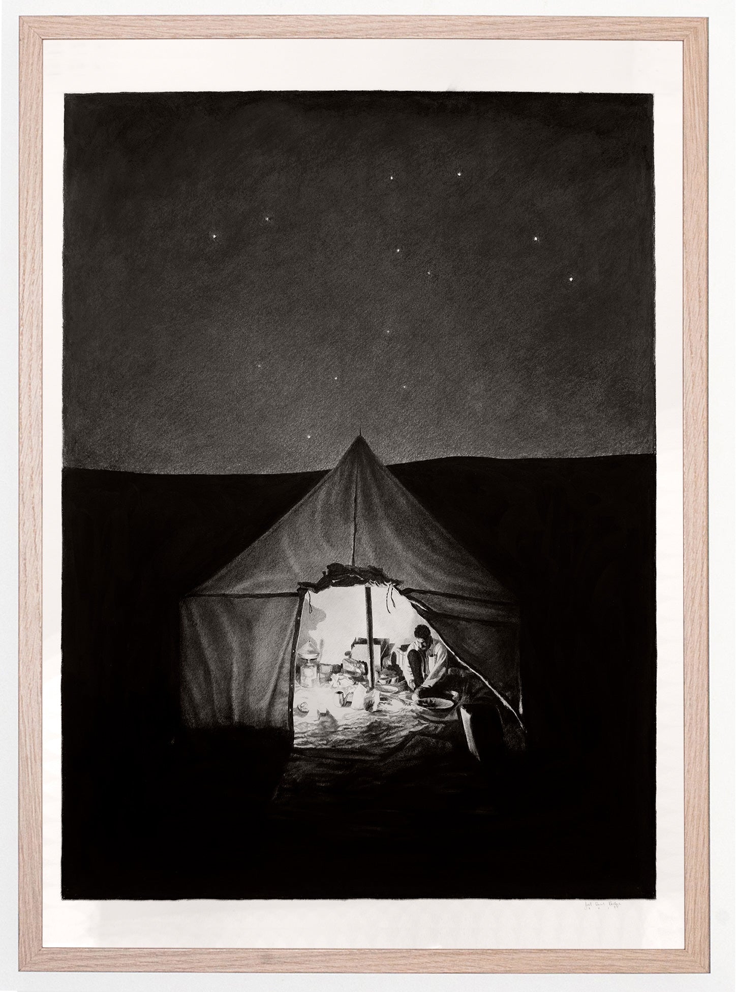 Illustration by Joel Daniel Phillips featuring a tent in the desert.