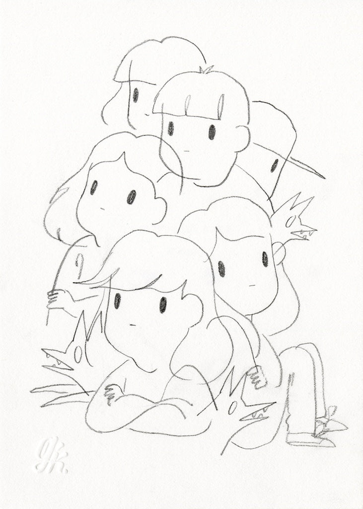 Giorgiko pencil drawing of children's faces