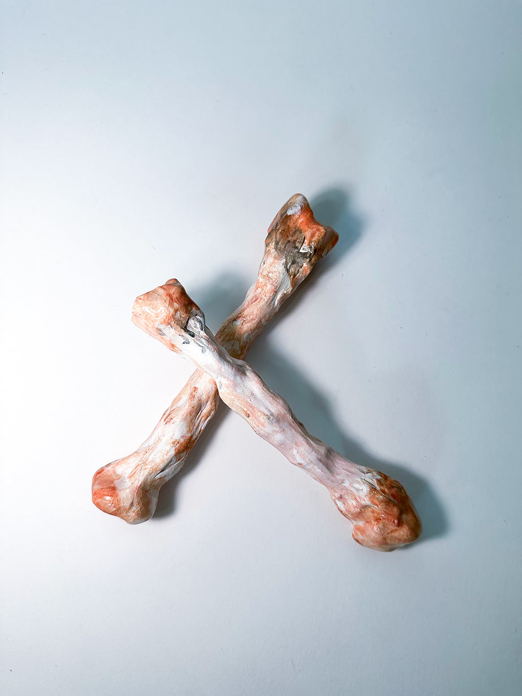 Ceramic sculpture of chicken bones