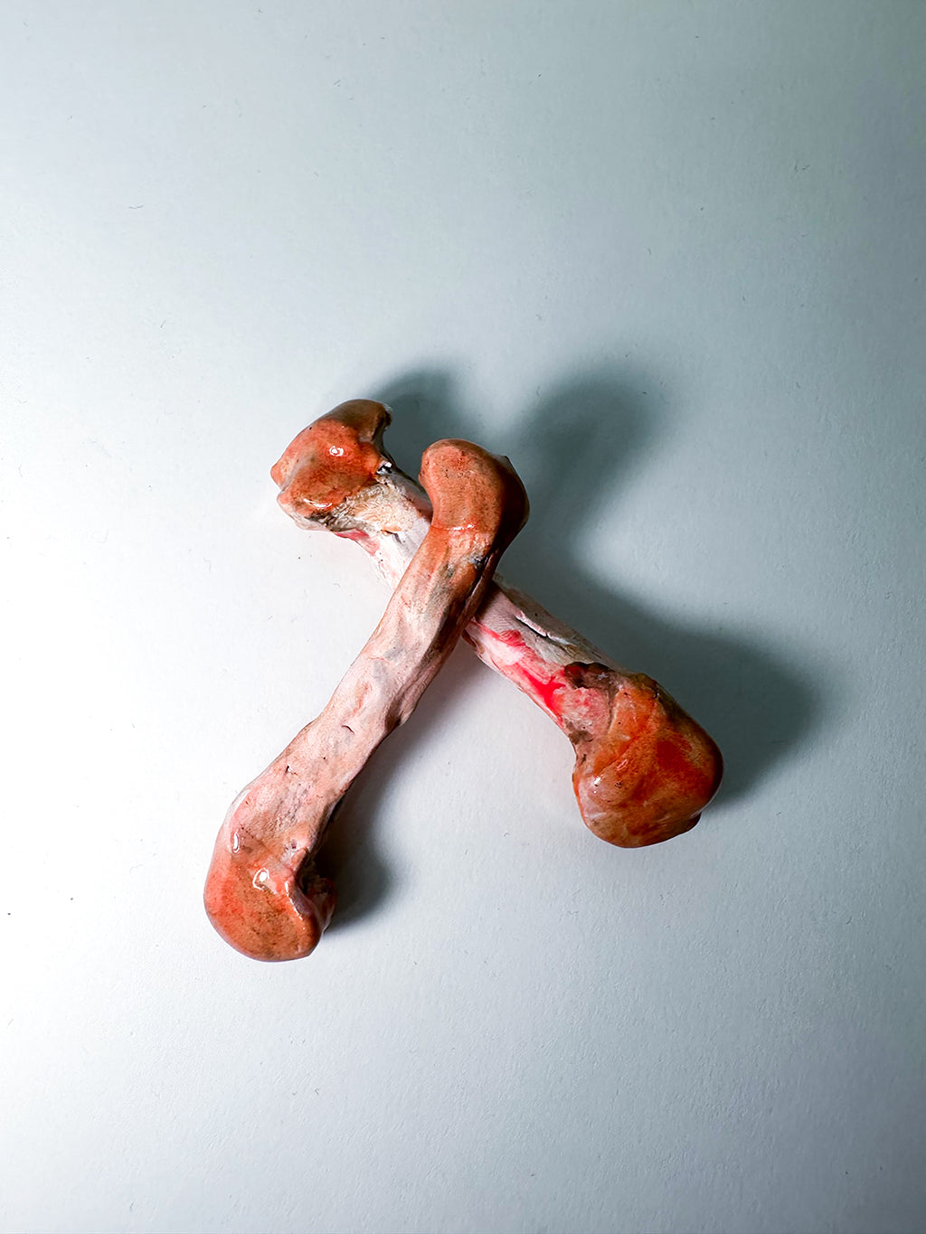 Ceramic sculpture of chicken bones